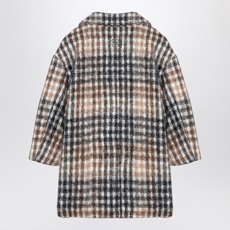 Hazelnut-coloured Checked Coat