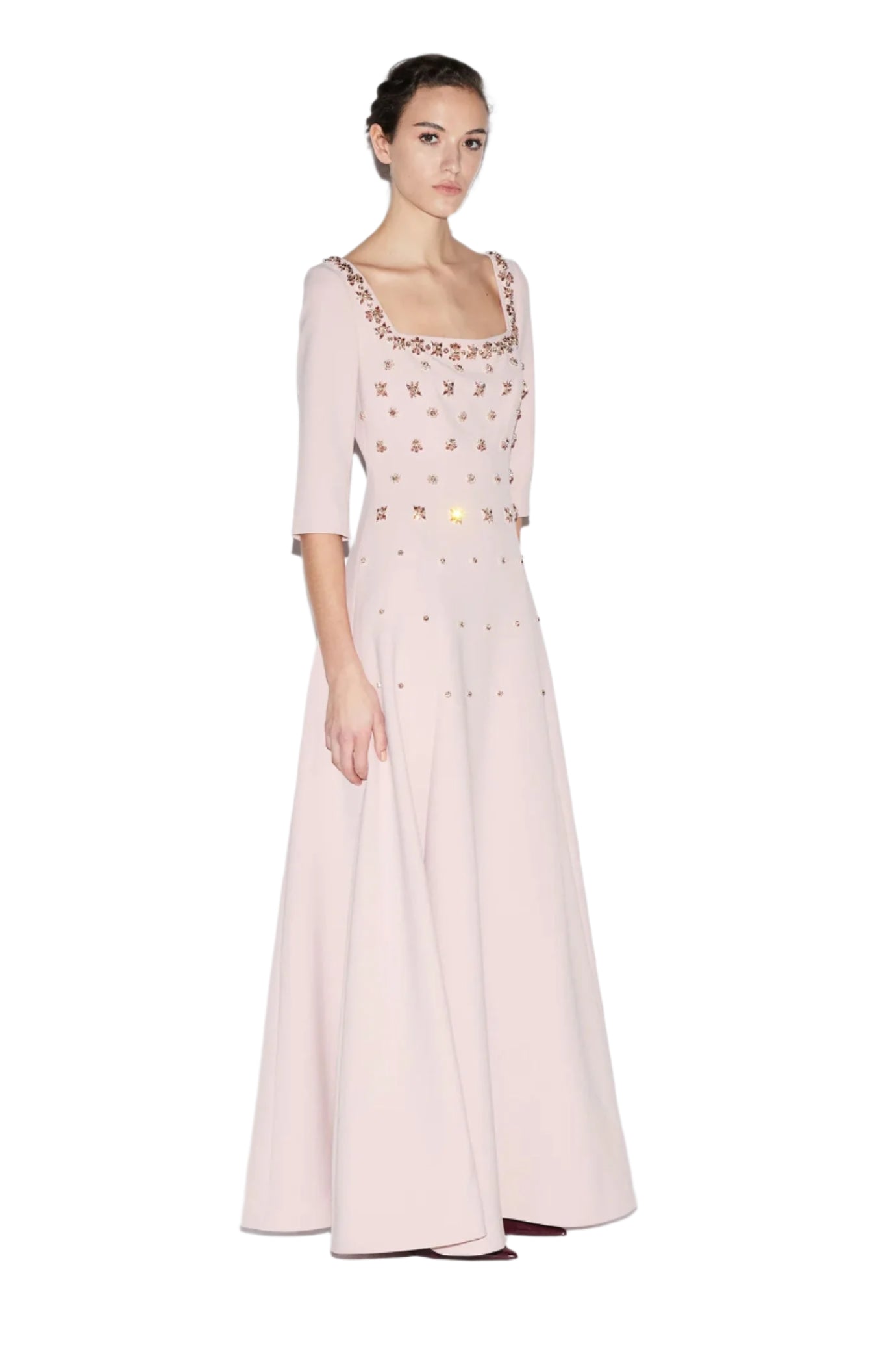 DALIAH GOWN PALE PINK EMBELLISHED CREPE