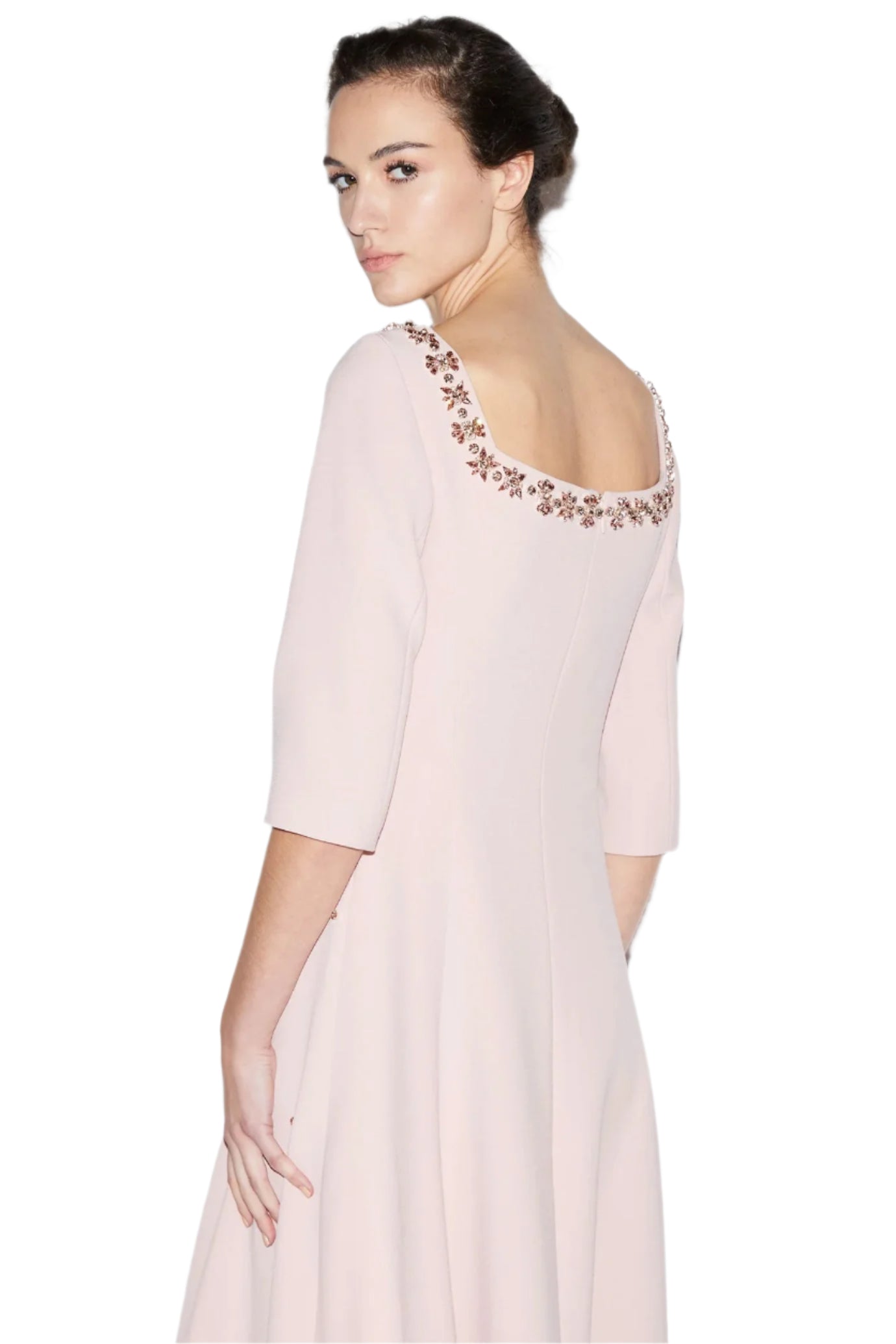 DALIAH GOWN PALE PINK EMBELLISHED CREPE