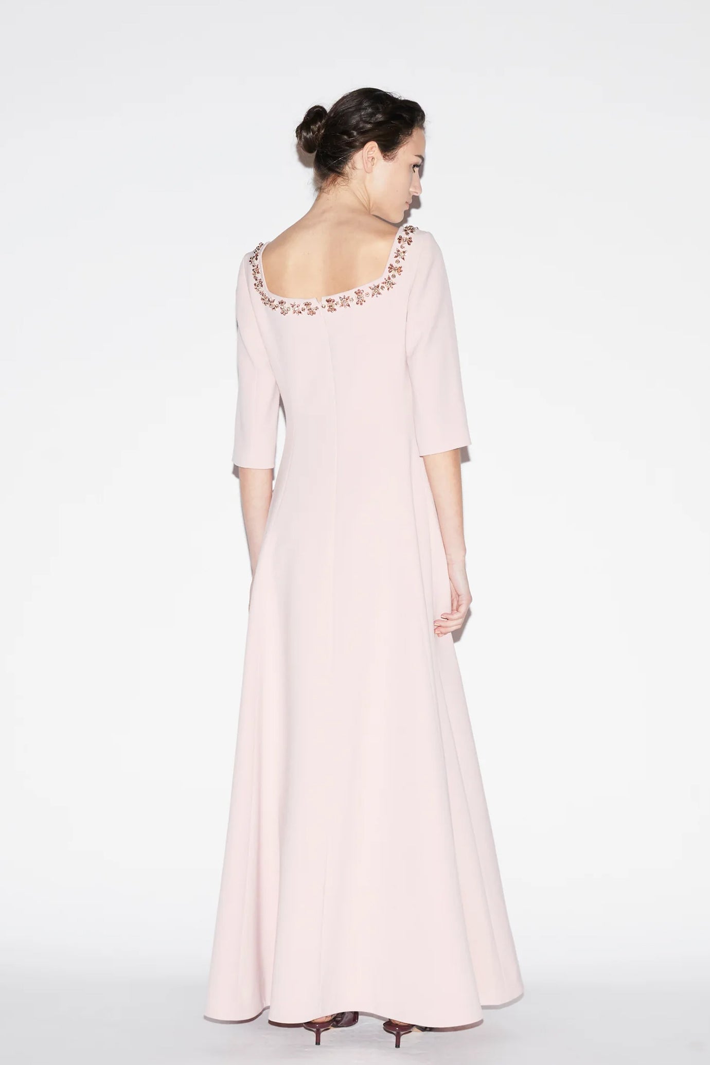 DALIAH GOWN PALE PINK EMBELLISHED CREPE