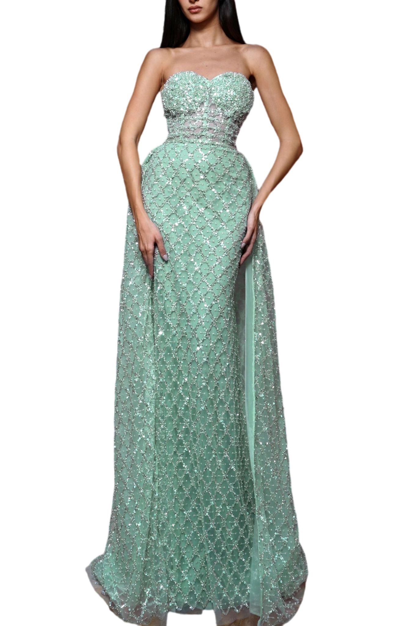 DIAMOND STRAPLESS GOWN