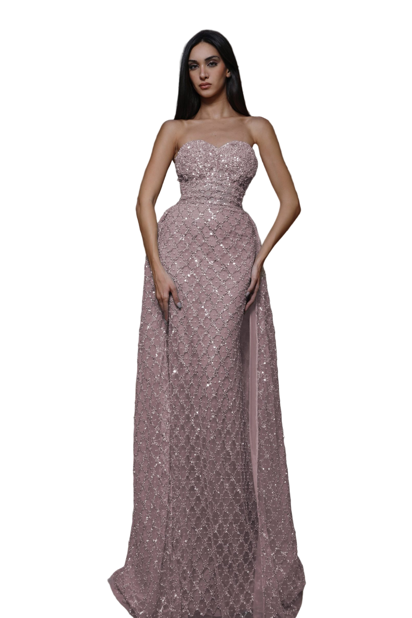 DIAMOND STRAPLESS GOWN
