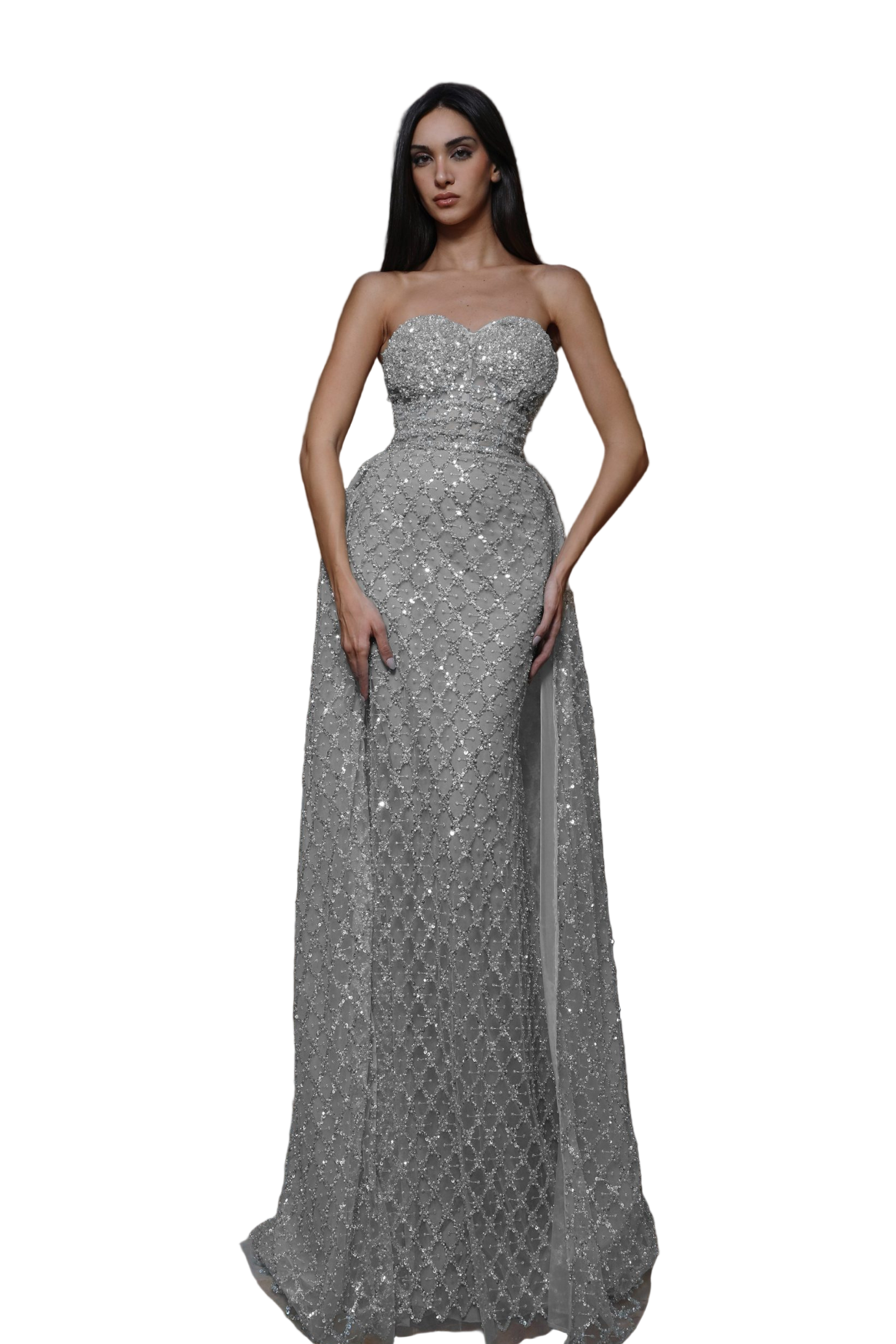 DIAMOND STRAPLESS GOWN