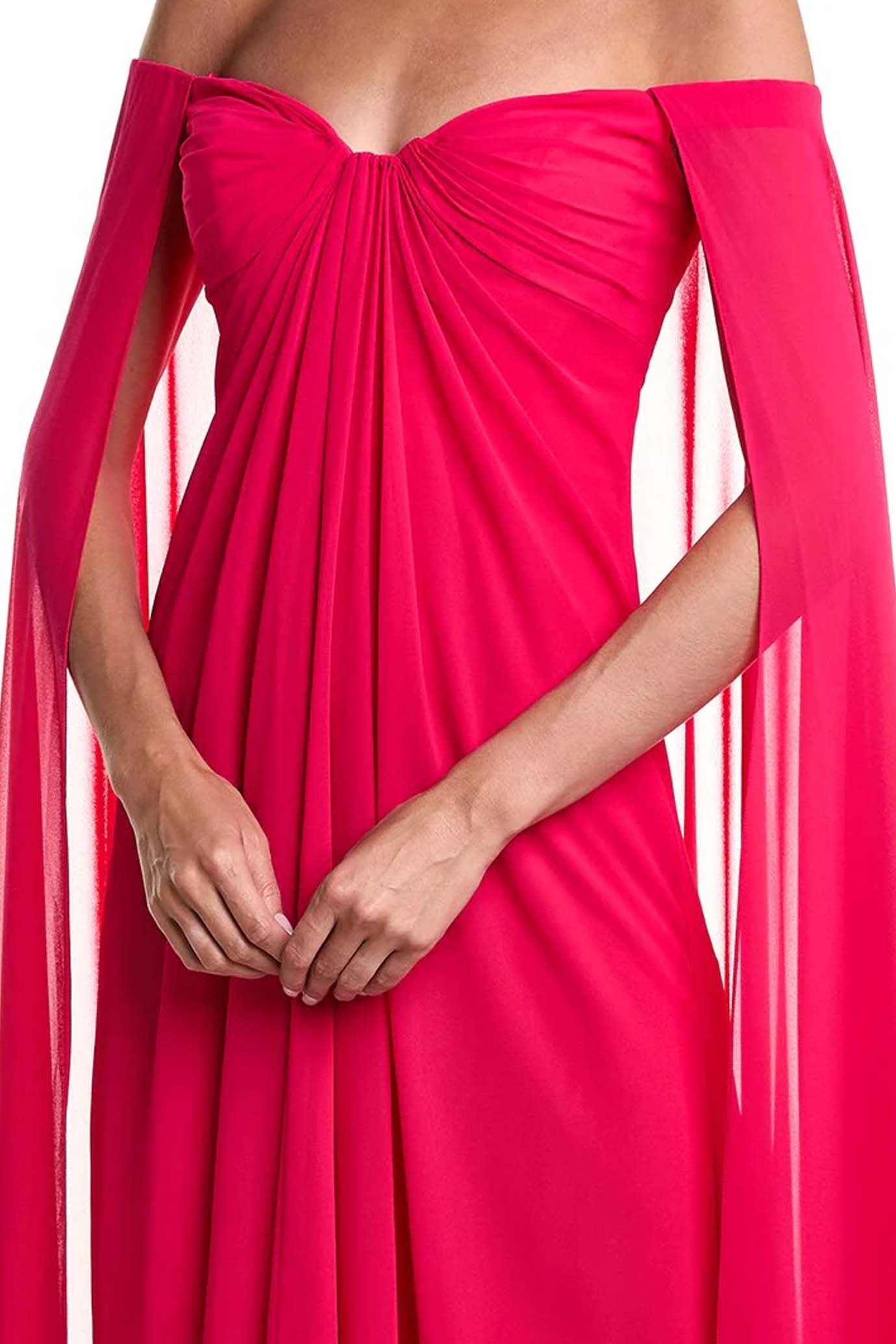 DRAPED GOWN IN CHIFFON