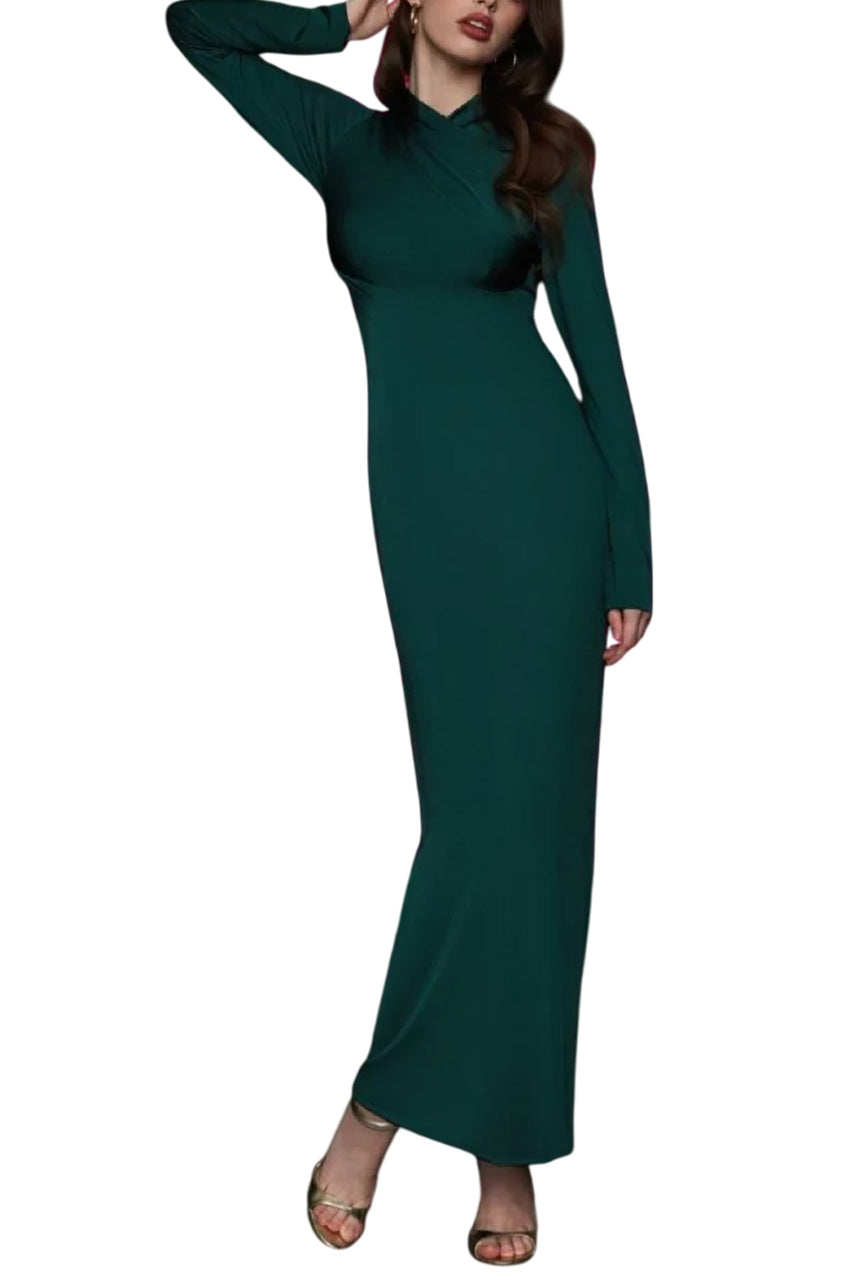 DRAPED JERSEY DRESS