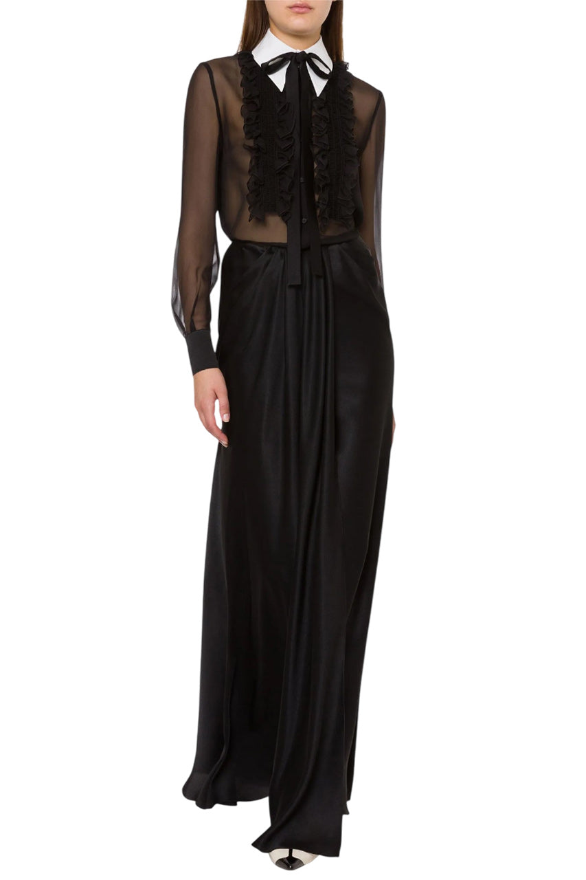 DRAPED MAXI SKIRT