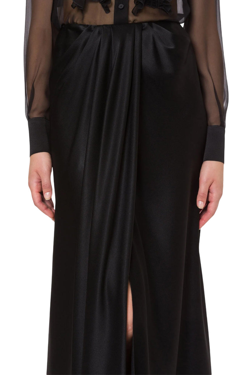 DRAPED MAXI SKIRT