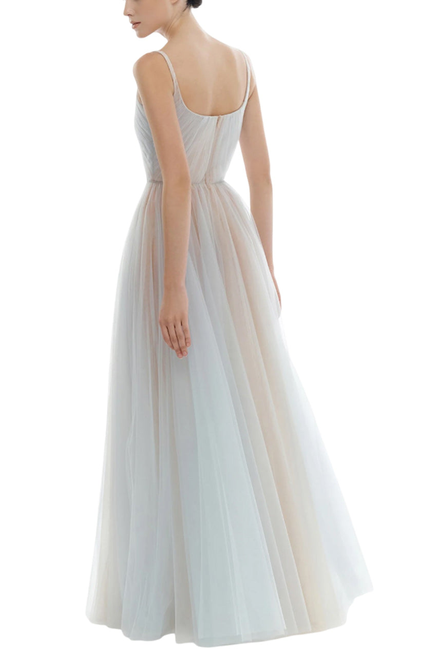 DRAPED TULLE MAXI DRESS