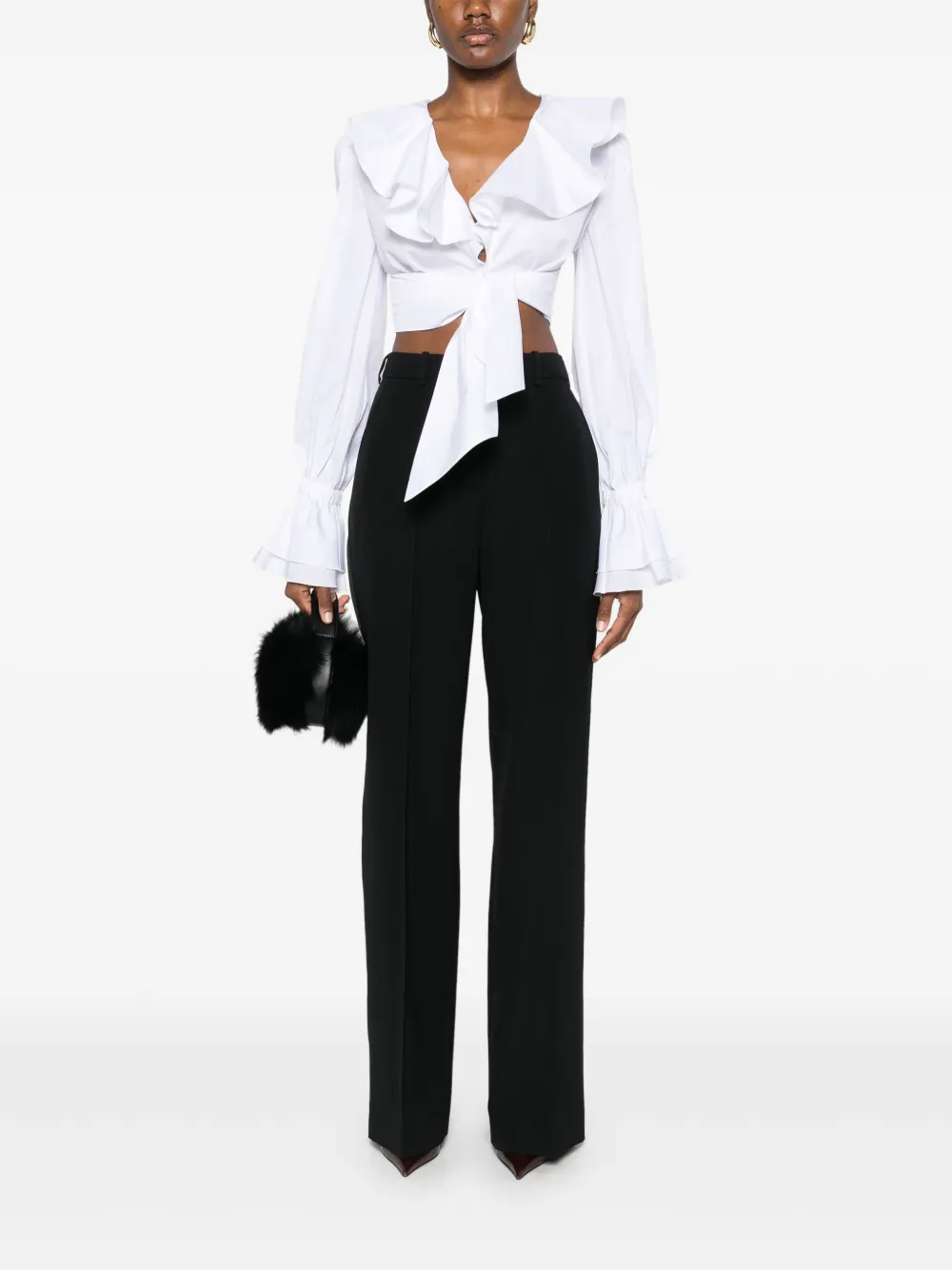 TAILORED GRAIN DE POUDRE TROUSERS