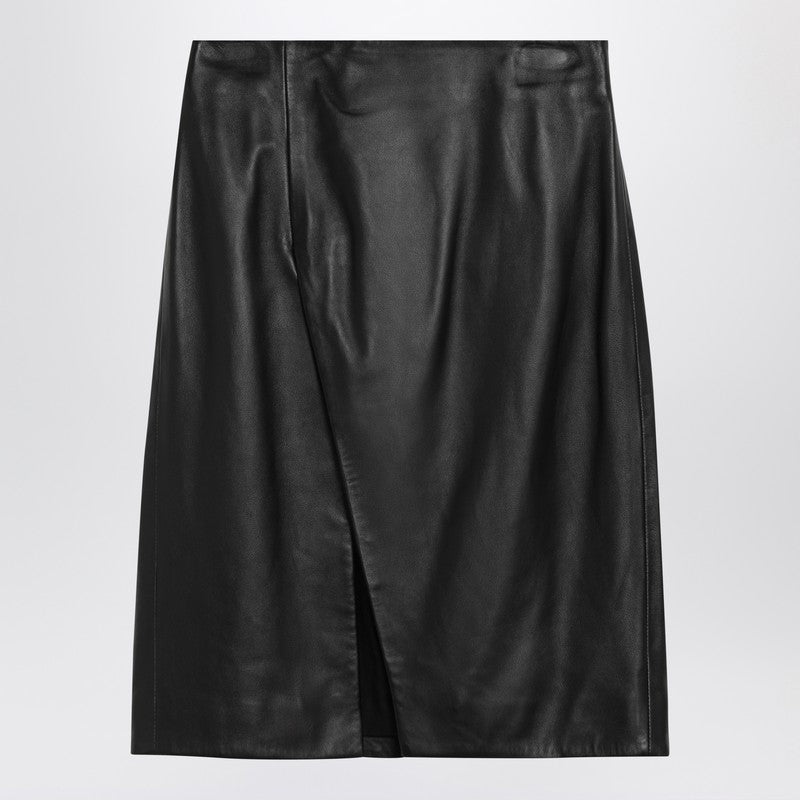 Akare Black Leather Skirt