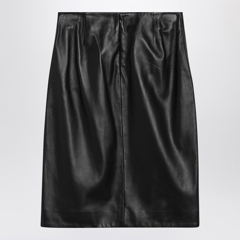 Akare Black Leather Skirt