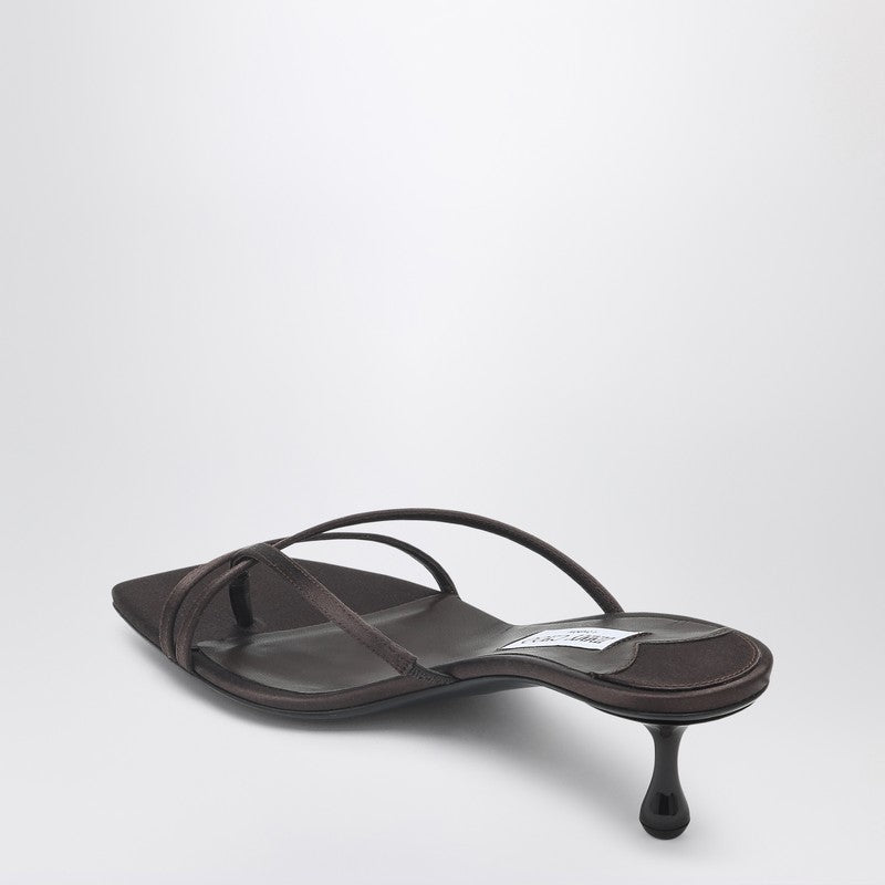 Etana Mule 50 In Coffee-coloured Leather