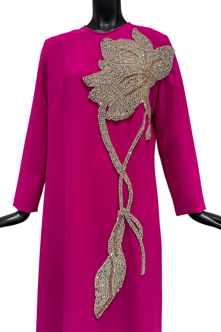 ELEA CREPE CRYSTAL GOWN