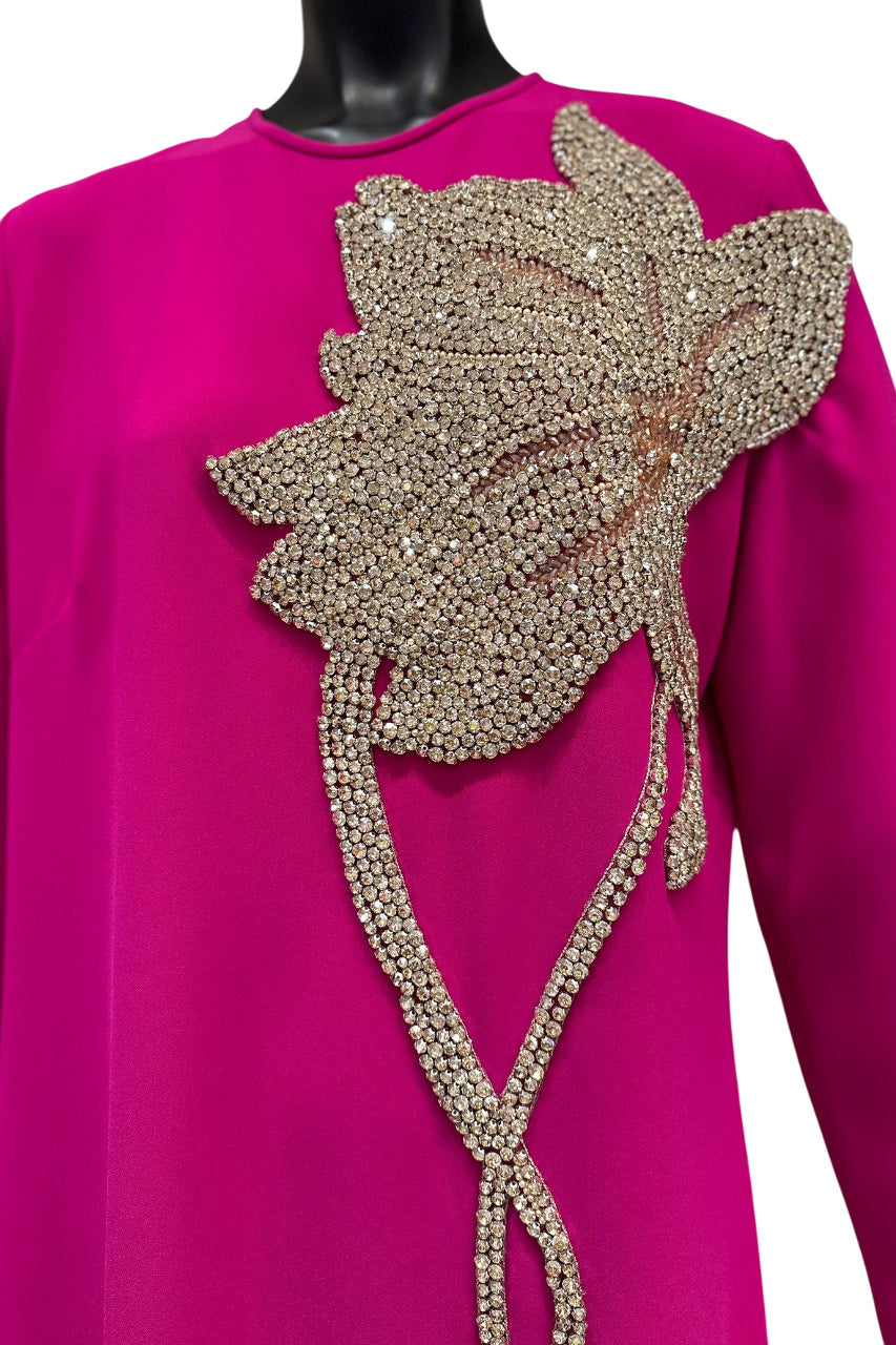 ELEA CREPE CRYSTAL GOWN