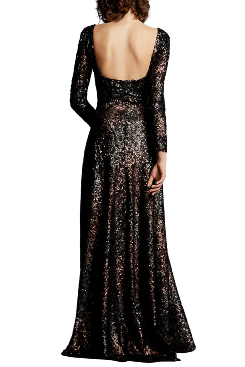 EMA SEQUINNED EVENING GOWN DRESS