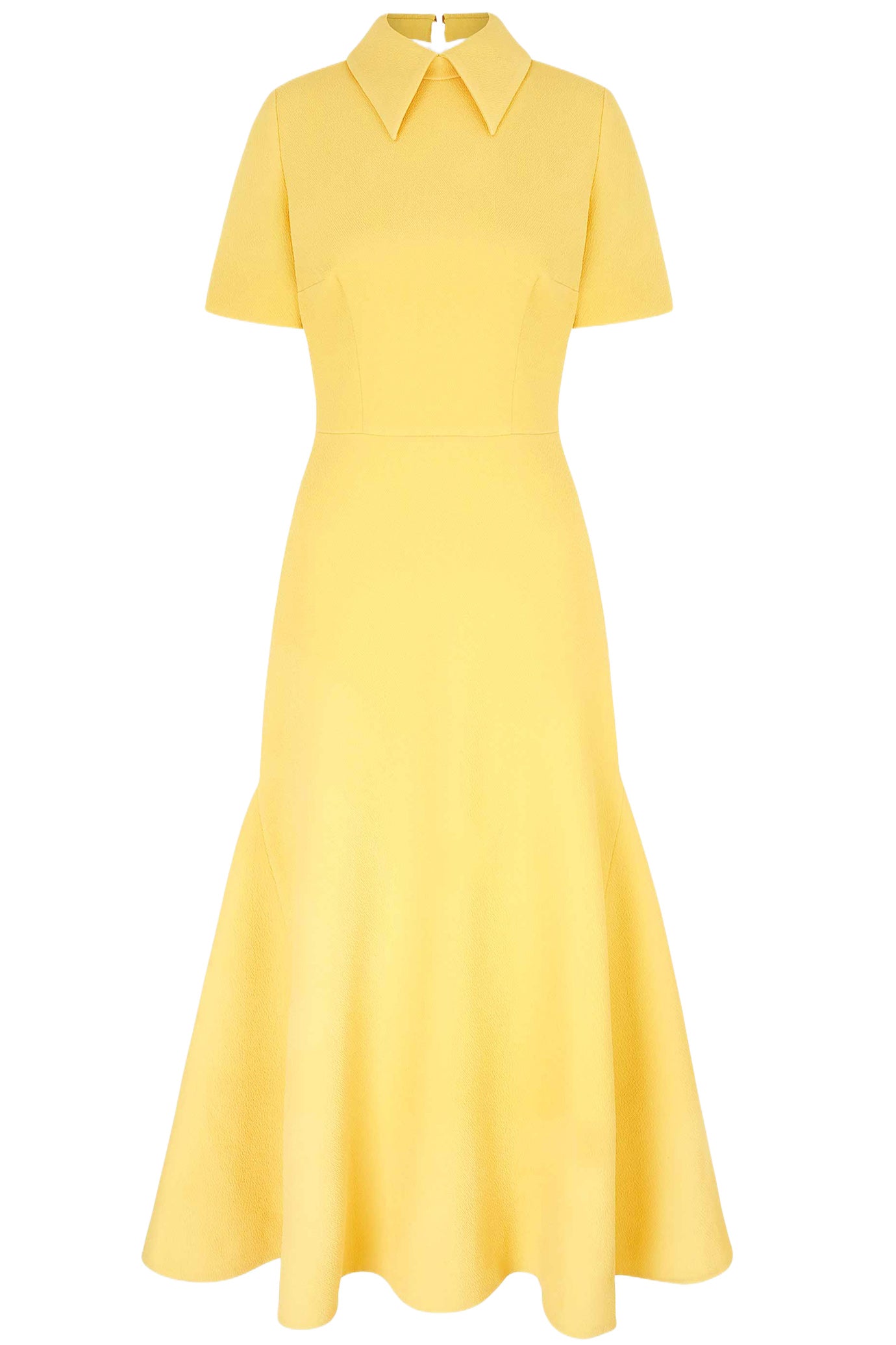 EMAN DRESS IN CUSTARD YELLOW DOUBLE CREPE