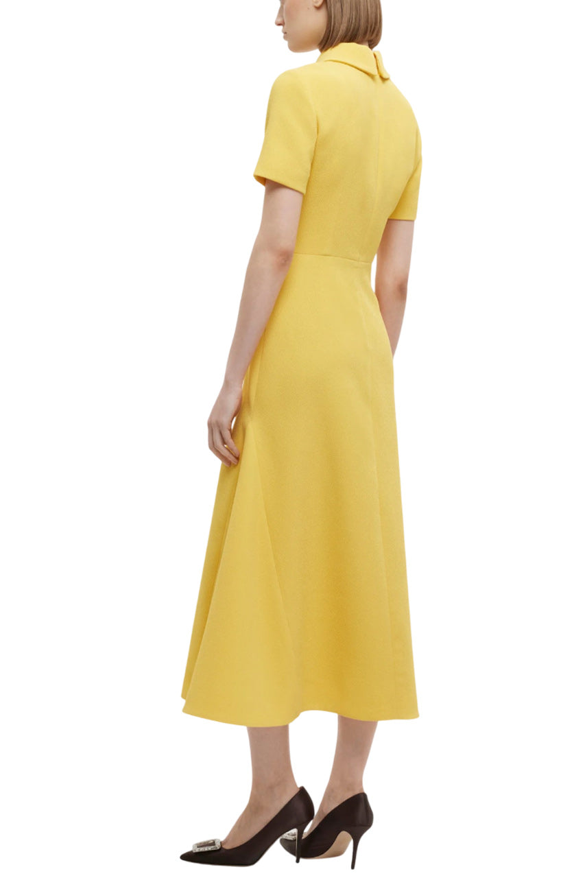 EMAN DRESS IN CUSTARD YELLOW DOUBLE CREPE