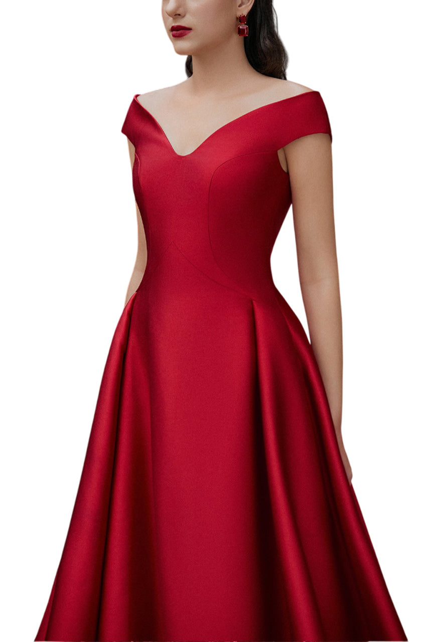 EMMA BALL GOWN OFF-SHOULDER TAFFETA EXTRA LONG LENGTH DRESS