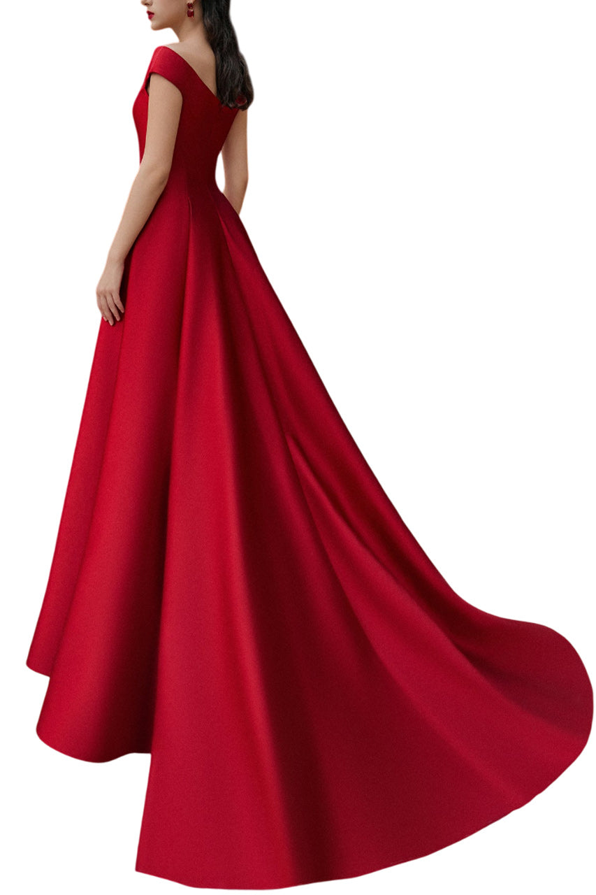 EMMA BALL GOWN OFF-SHOULDER TAFFETA EXTRA LONG LENGTH DRESS