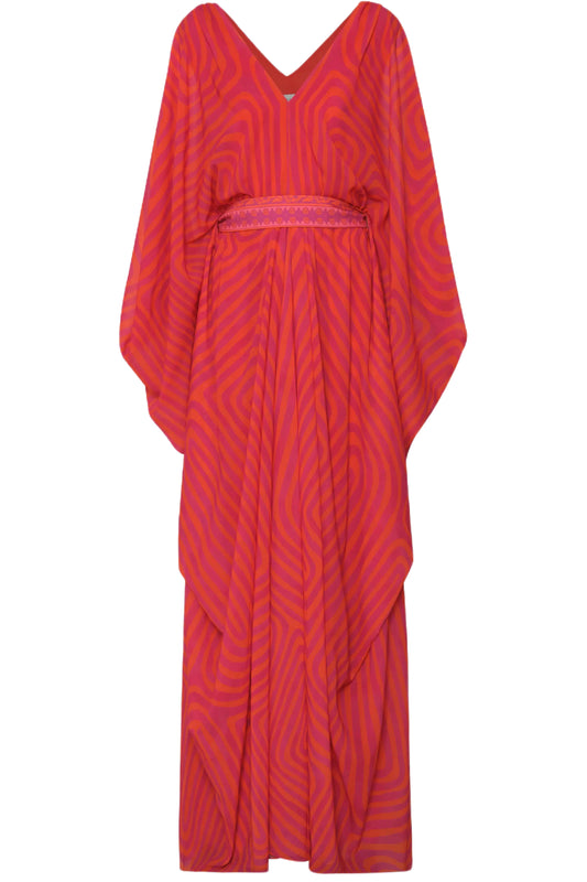 EVA BELTED CHIFFON CAFTAN