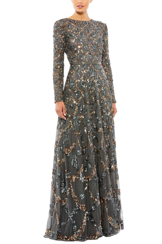 EXQUISITE ROUND NECKLINE A-LINE DRESS