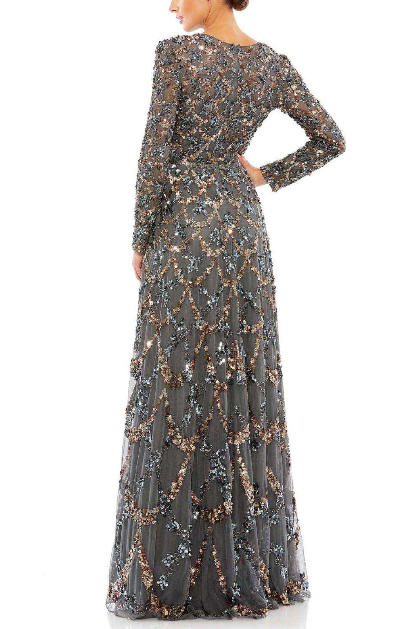 EXQUISITE ROUND NECKLINE A-LINE DRESS