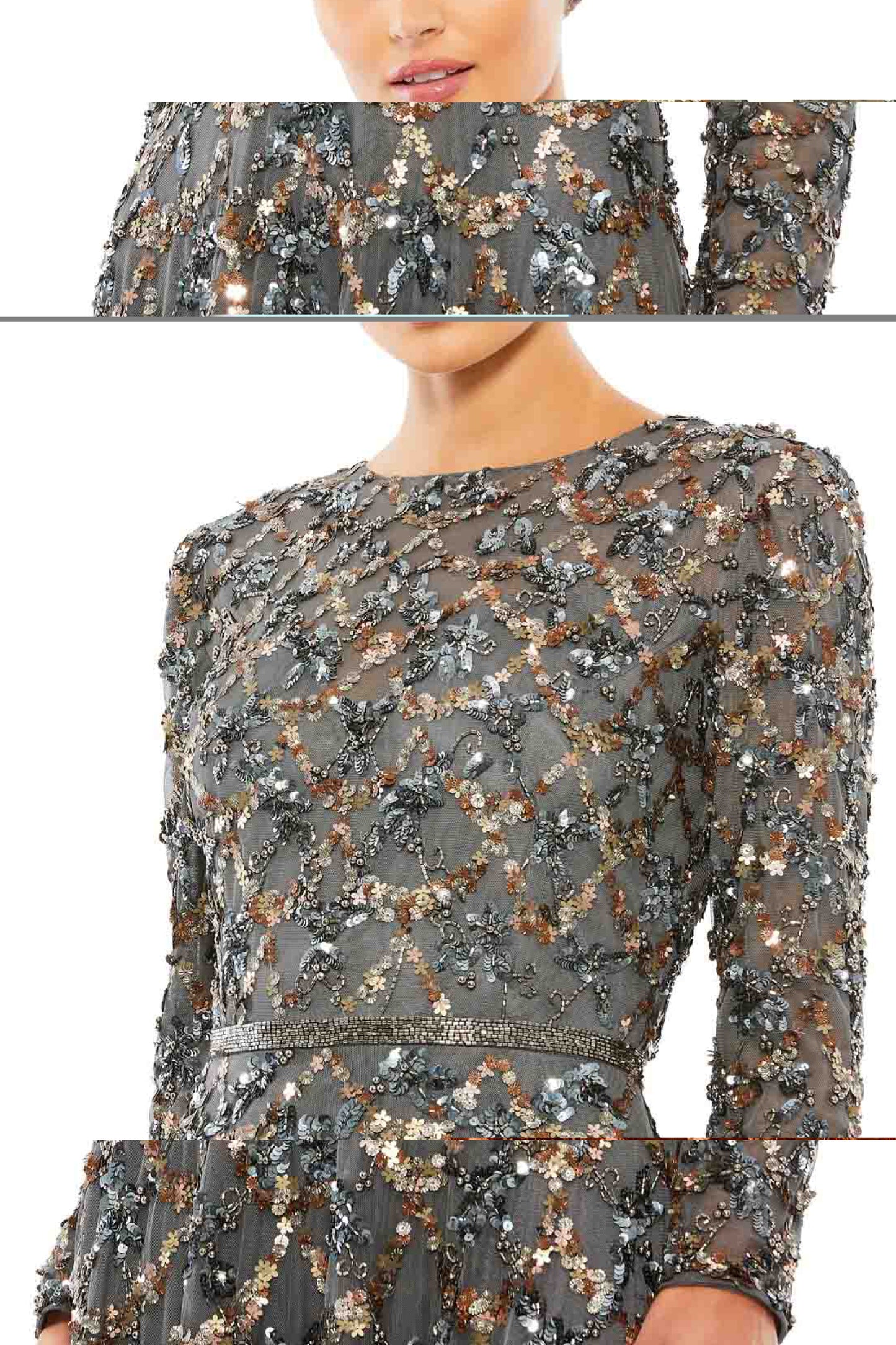 EXQUISITE ROUND NECKLINE A-LINE DRESS