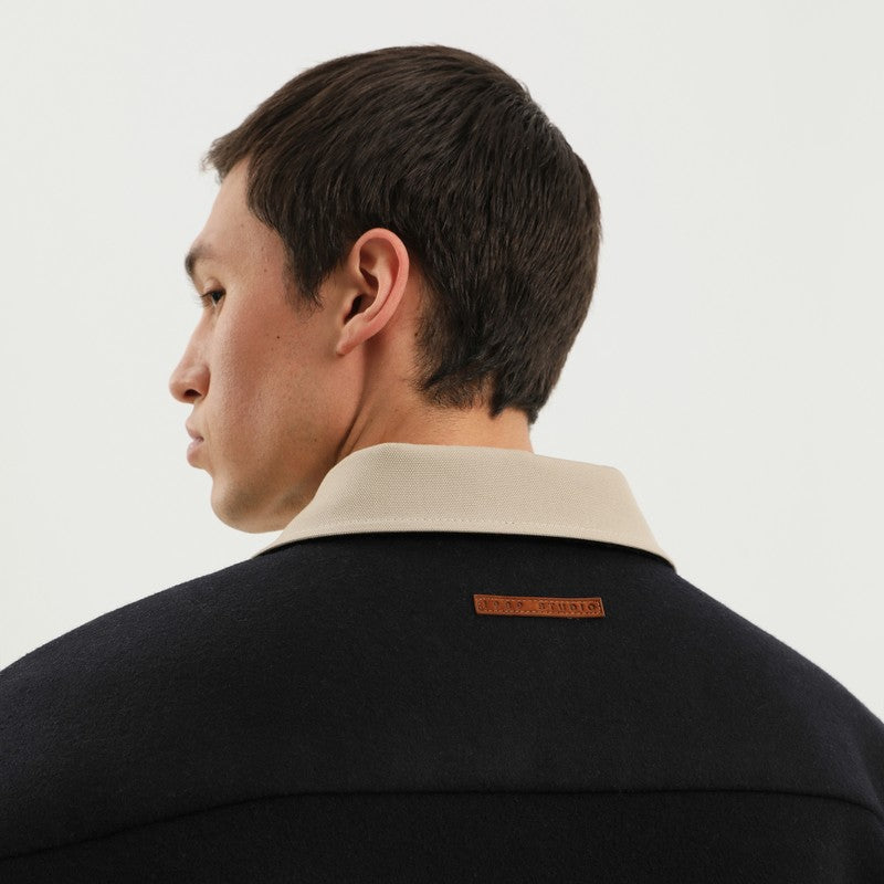 Shirt-jacket in blue wool