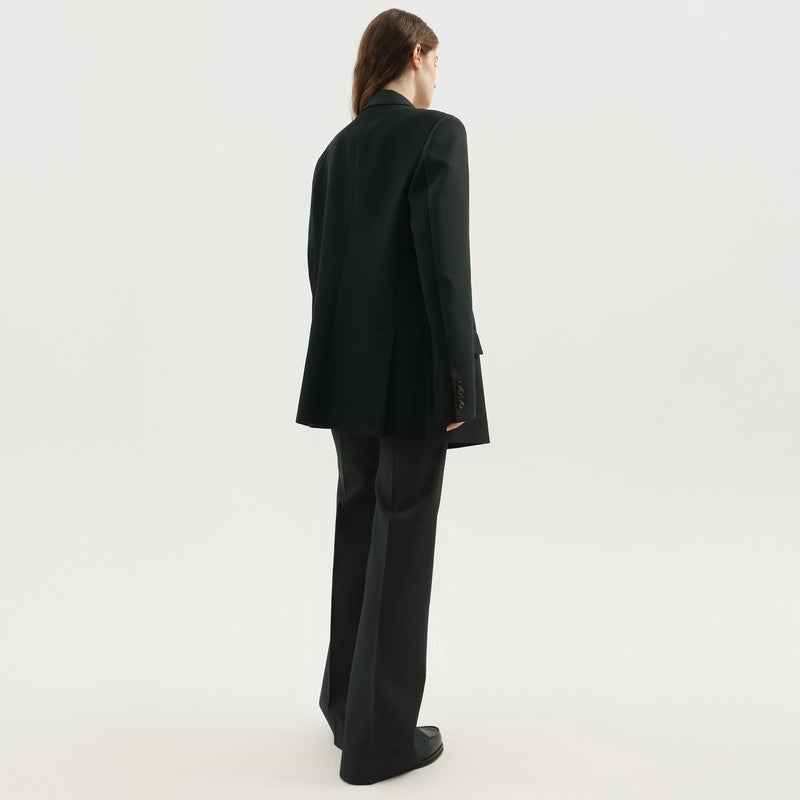 Dark green double-breasted blazer