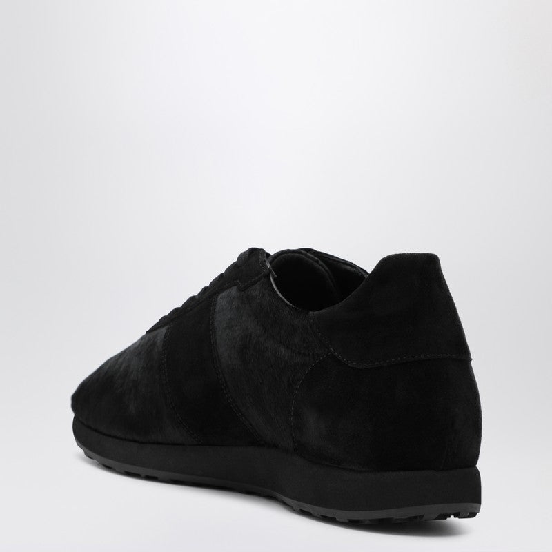 Black Sneaker In Pony And Velvet
