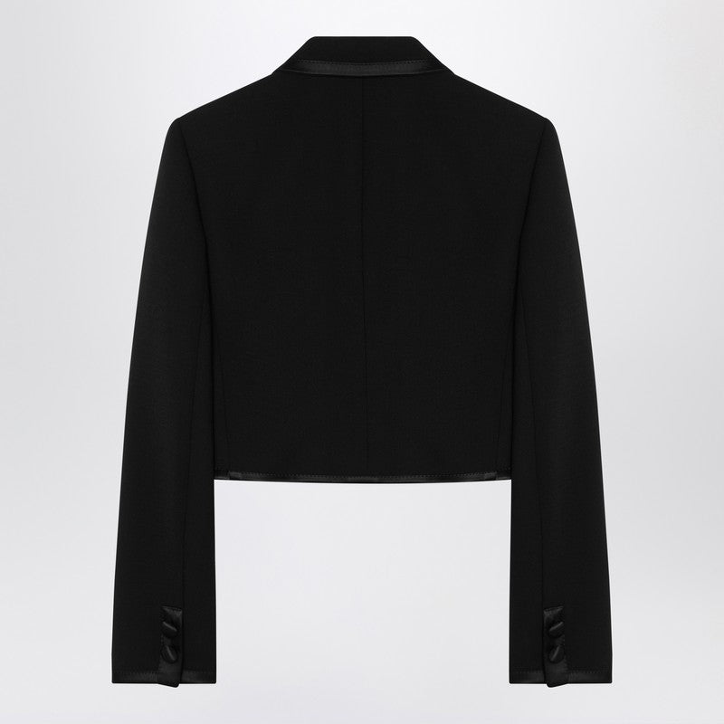 Cropped Double-breasted Black Jacket
