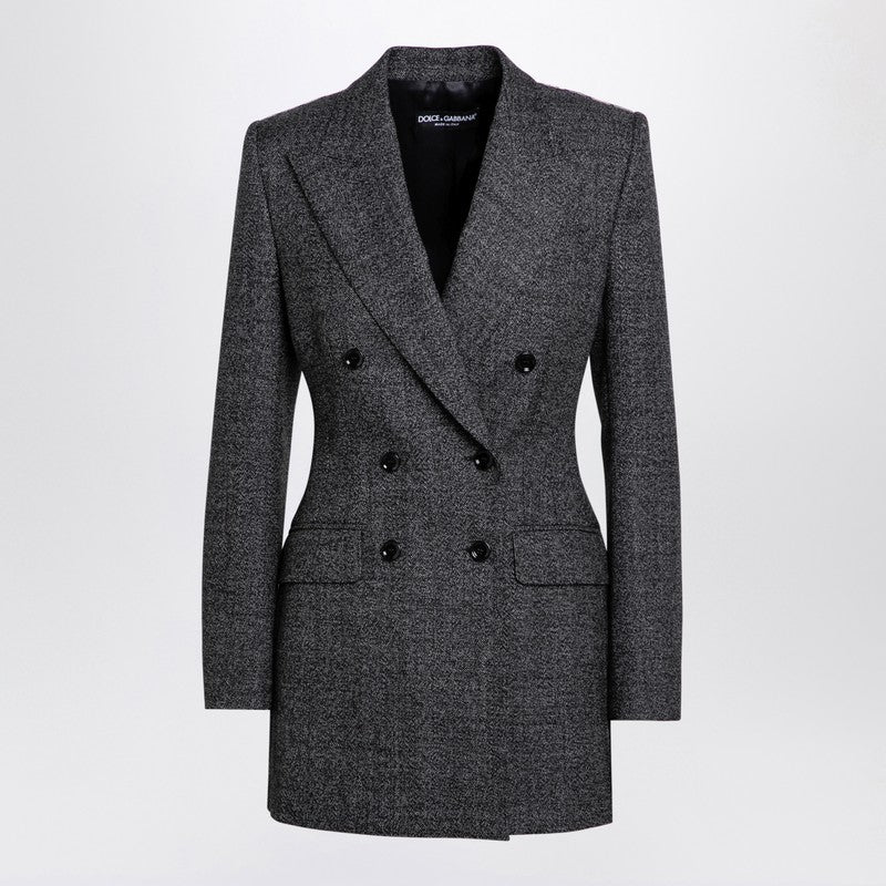 ジャケット DOLCE&GABBANA ANTHRACITE GREY TWEED DOUBLE-BREASTED JACKET Dolce & Gabbana Anthracite Grey Tweed Double-breasted Jacket