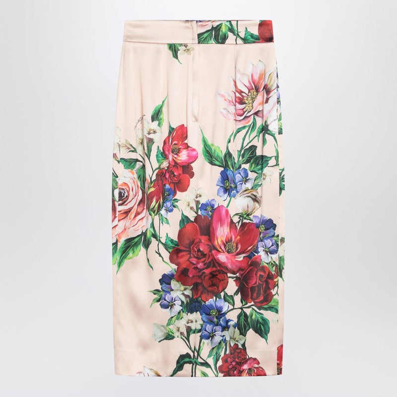 Longuette skirt with floral print