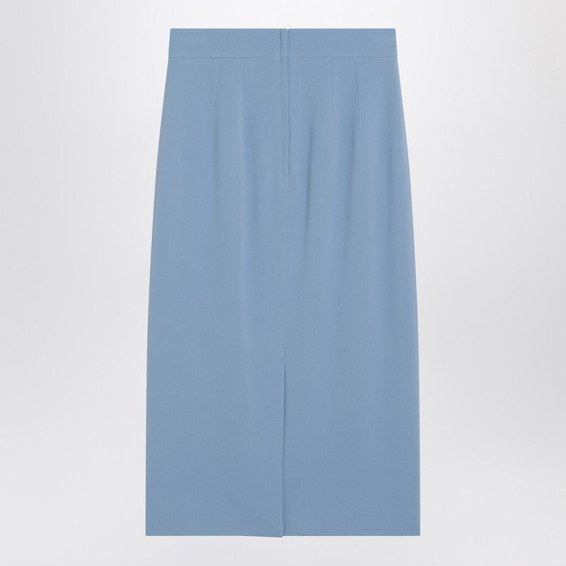 Light blue stretch cady skirt