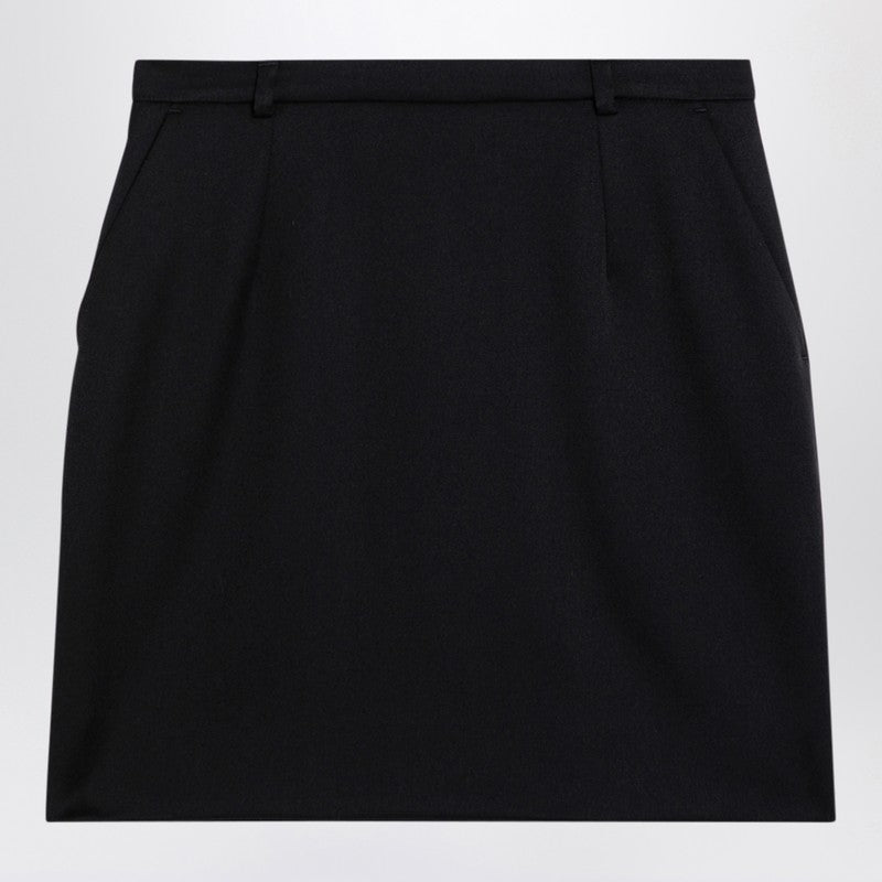 Black Virgin Wool Miniskirt