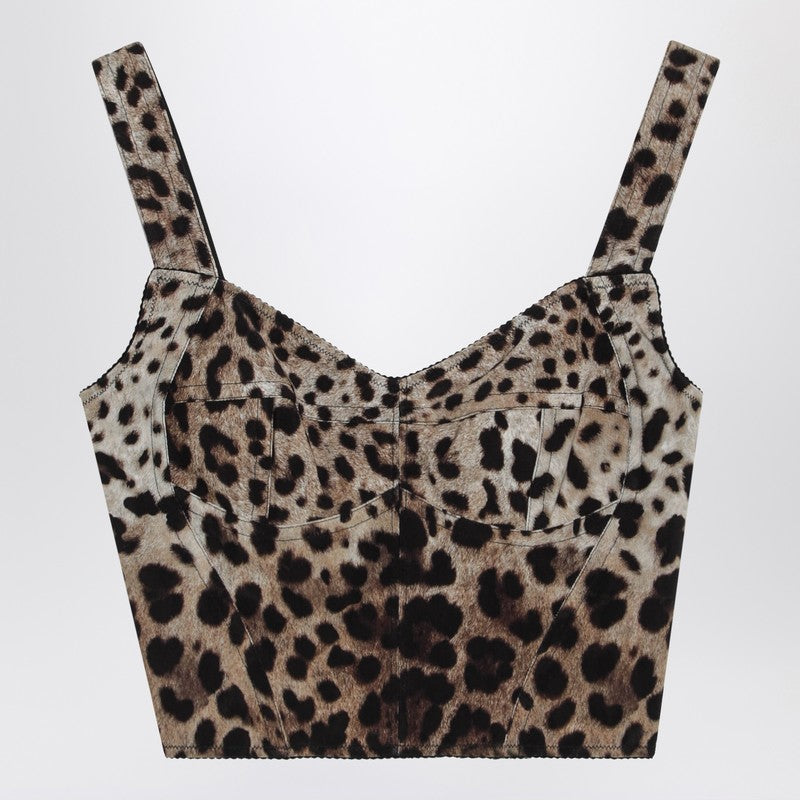 Leopard-print bustier