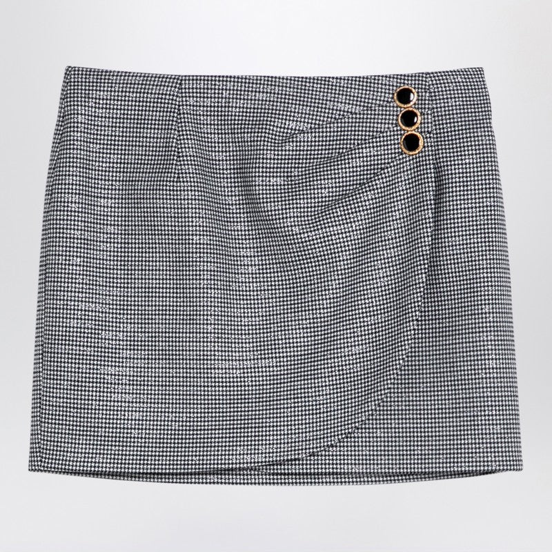 Black Wool Mini Skirt With Darts