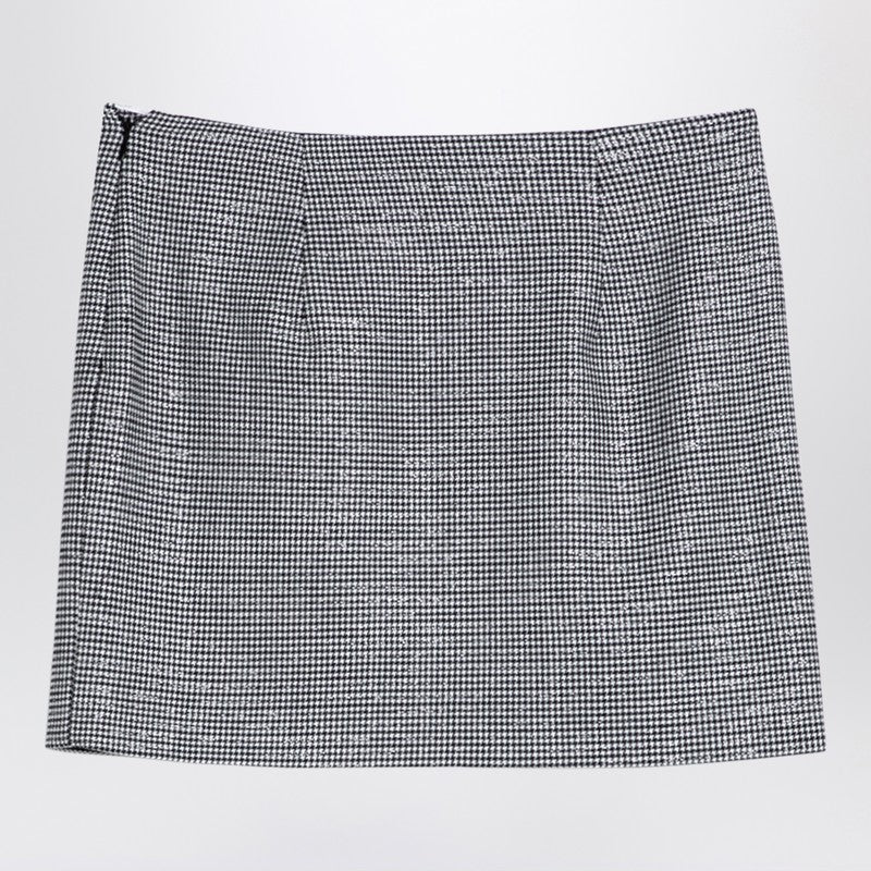 Black Wool Mini Skirt With Darts