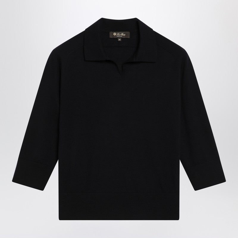 Navy cashmere polo