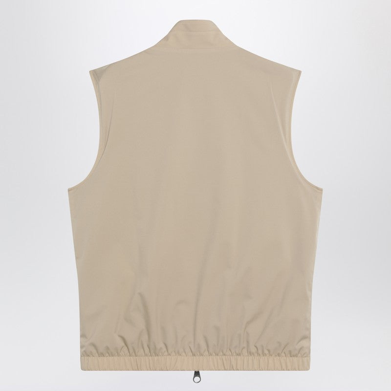 Zip-up vest in sand/tundra
