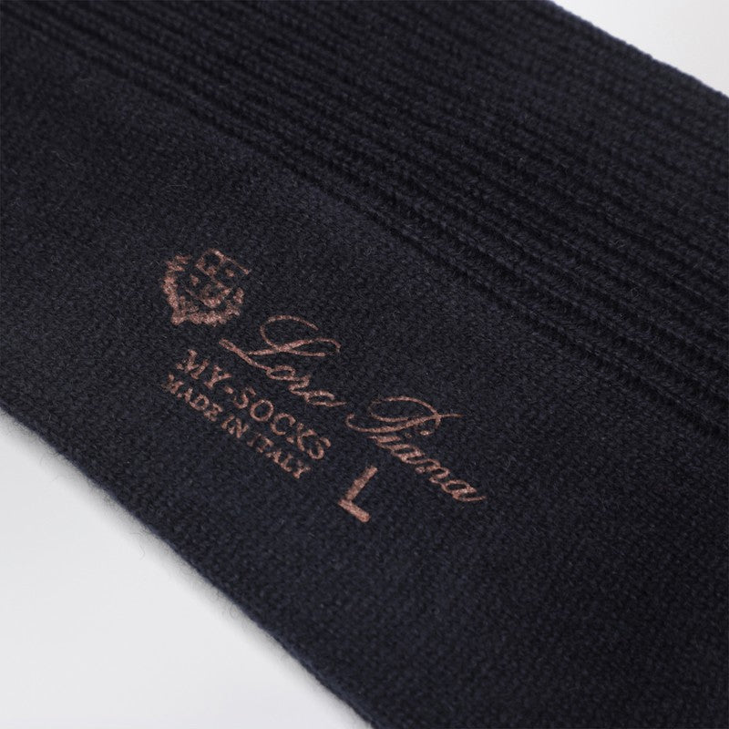 Navy blue socks in baby cashmere