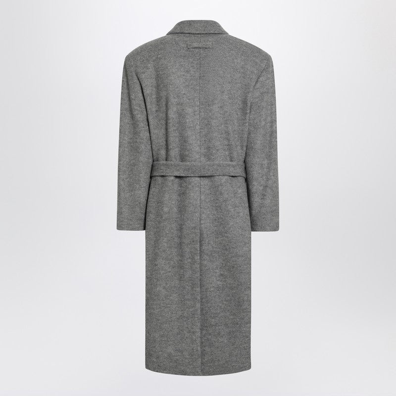 Grey Wool Double-breasted Coat