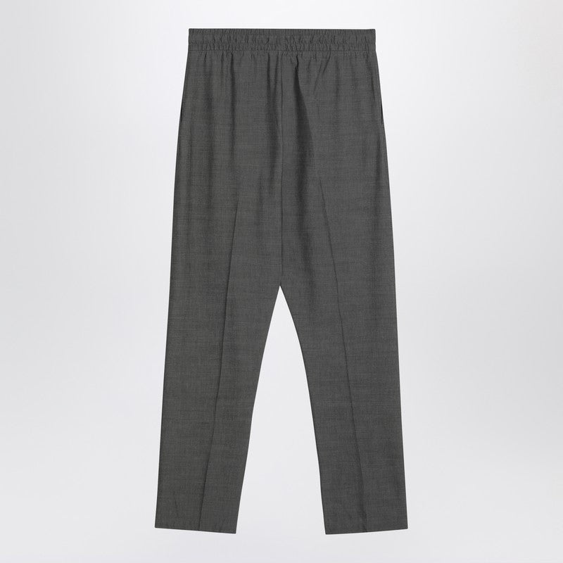 Gray Cotton And Wool Trousers