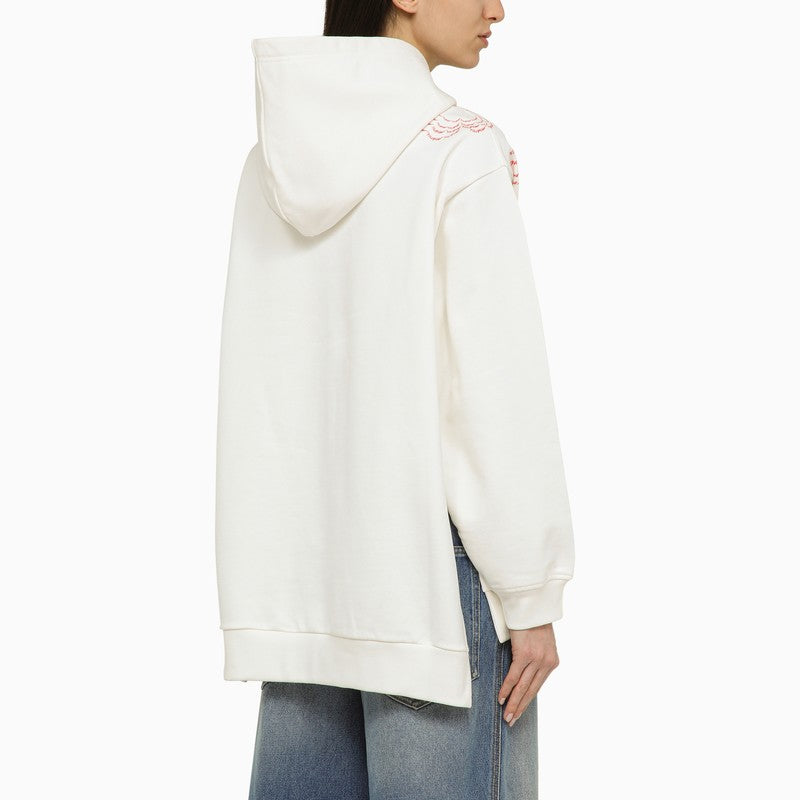 White sweatshirt with cotton embroidery