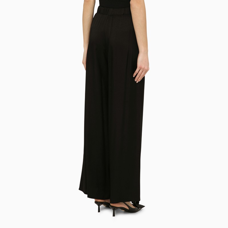 Black viscose palazzo trousers