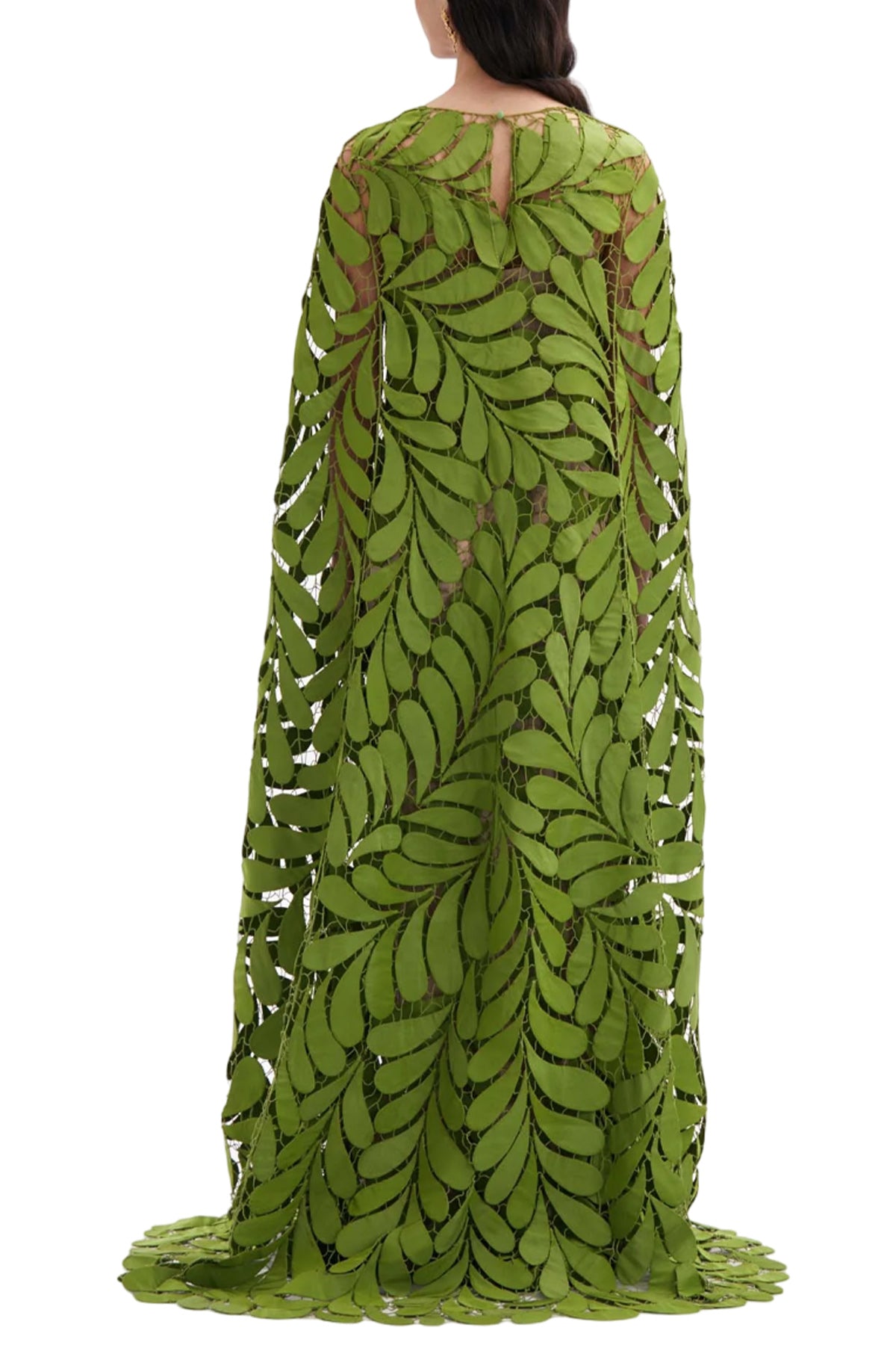 FERN EMBROIDERED FAILLE CAFTAN