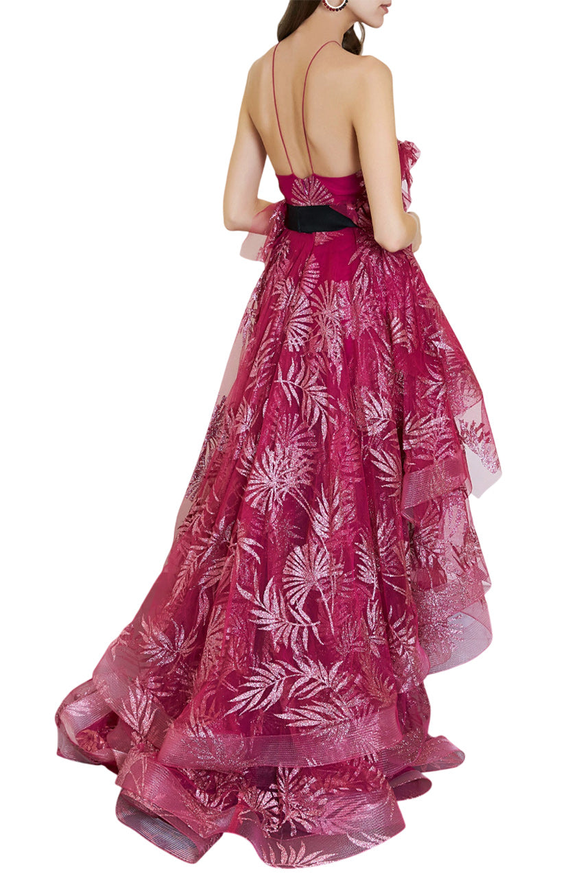 FLORAL LEAF SPARKLE GOWN