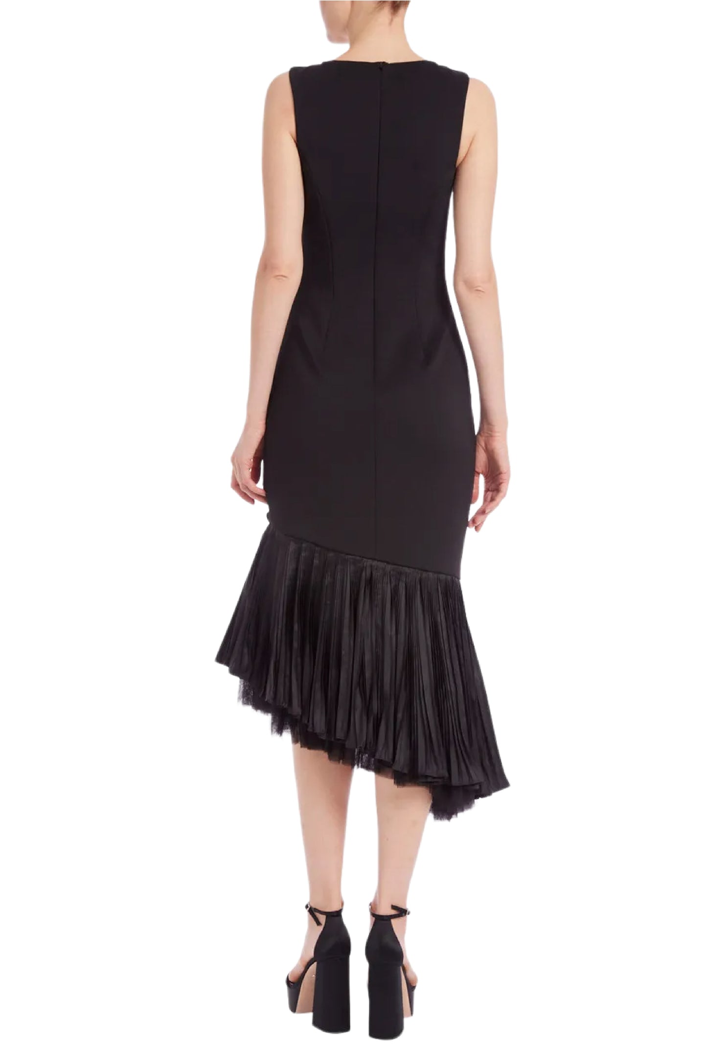FLOUNCED TULLE HEM COCKTAIL DRESS