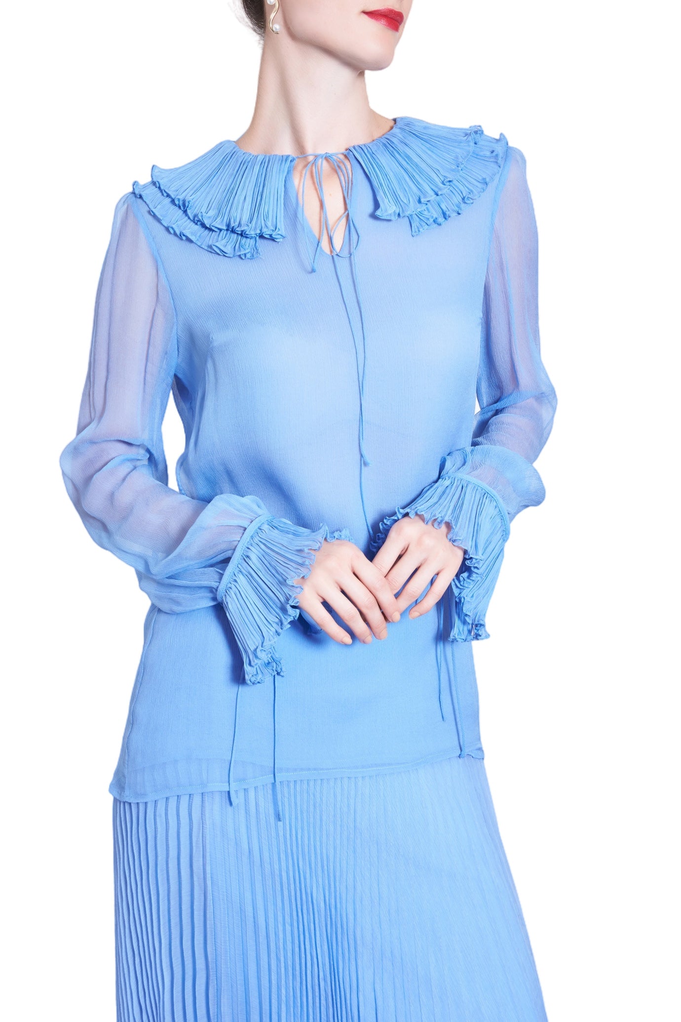 FRILLED CHIFFON BLOUSE