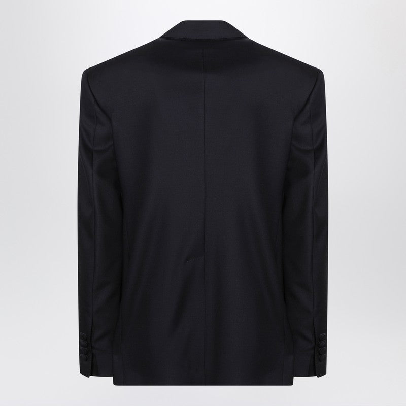 Dark navy wool single-breasted jacket